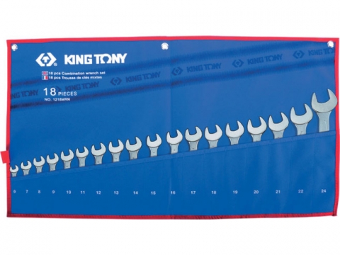 products/Набор комбинированных ключей, 6-24 мм, 18 предметов KING TONY 1218MR01