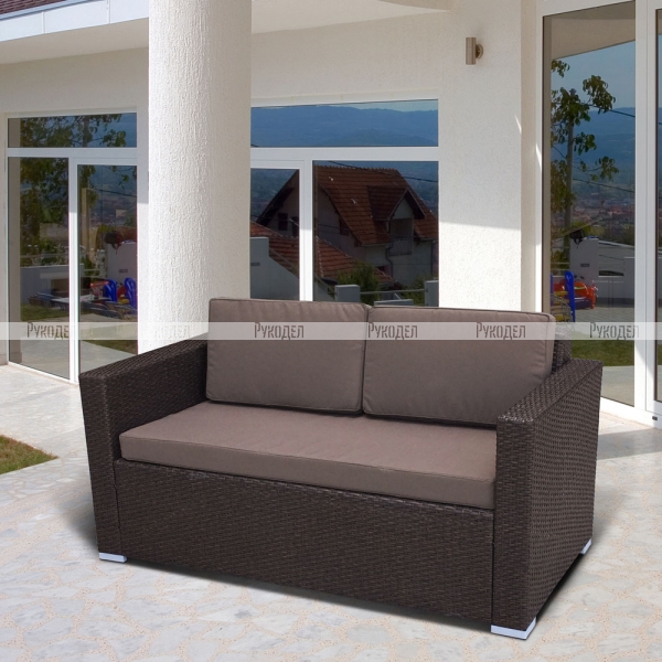Плетеный диван из искусственного ротанга Afina S52A-W53 Brown