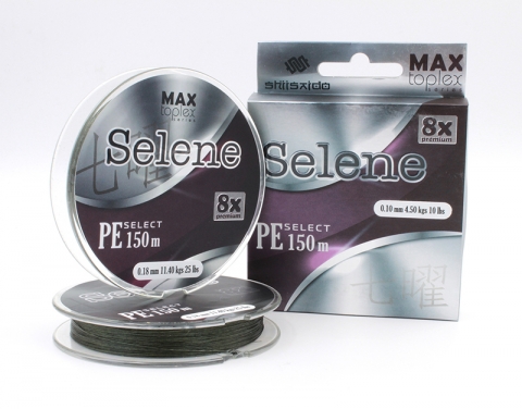 products/Шнур плетеный "Shii Saido" Selene 8X, L-150 м, d-0,185 мм, test-8,15 кг, mosgreen.Следопыт.SBLS150-8X-18