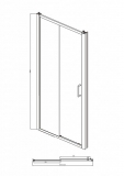 Душевая дверь Bravat Line 120 см BD120.4101A, прозрачное стекло