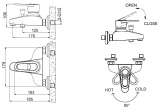 Смеситель для ванны c коротким изливом Bravat Loop, черный, F6124182BM-01-RUS