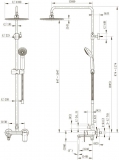 Душевая колонна со смесителем для ванны Bravat Opal R, черный, F6125183BM-A2-RUS