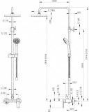 Душевая колонна Bravat OPAL со смесителем для душа F9125183CP-A4-RUS