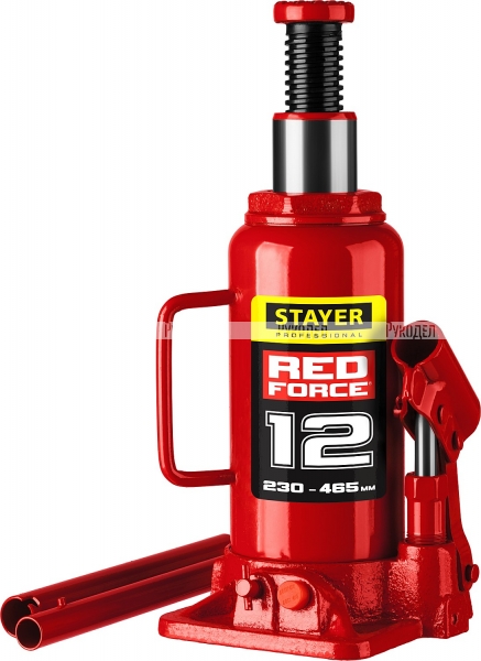 STAYER RED FORCE 12т 230-465мм домкрат бутылочный гидравлический арт.43160-12_z01