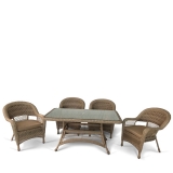Комплект плетеной мебели Afina из искусственного ротанга T130Bg/Y130Bg-150x90 Beige/Beige 4Pcs