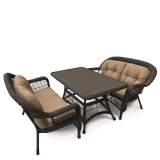 Комплект плетеной мебели Afina из искусственного ротанга T130Br/LV520-1 Brown/Beige 4Pcs
