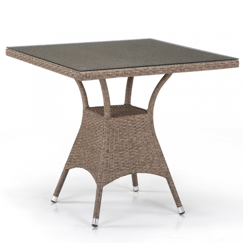 products/Плетеный стол из искусственного ротанга Afina T197BT-W56-80x80 Light brown