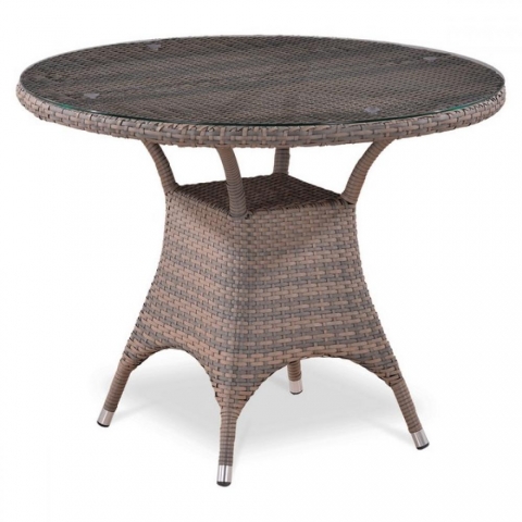 products/Плетеный стол из искусственного ротанга Afina T220CGT-W1289-D96 Pale