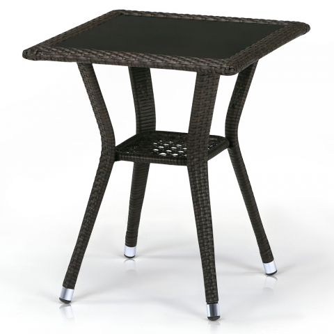 products/Плетеный стол из искусственного ротанга Afina T25-W53-50x50 Brown
