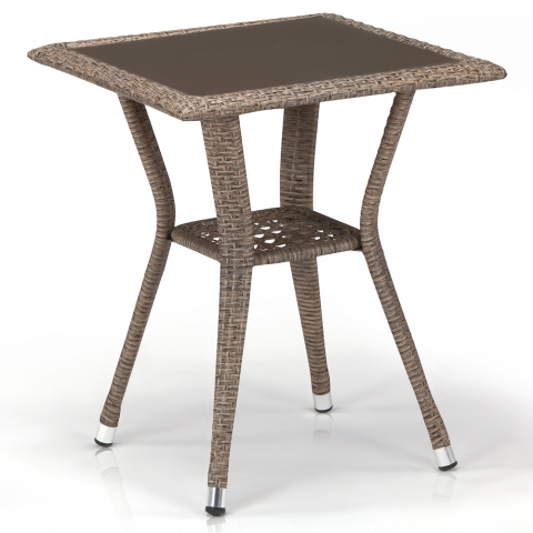 products/Плетеный стол из искусственного ротанга Afina T25-W56-50x50 Light brown