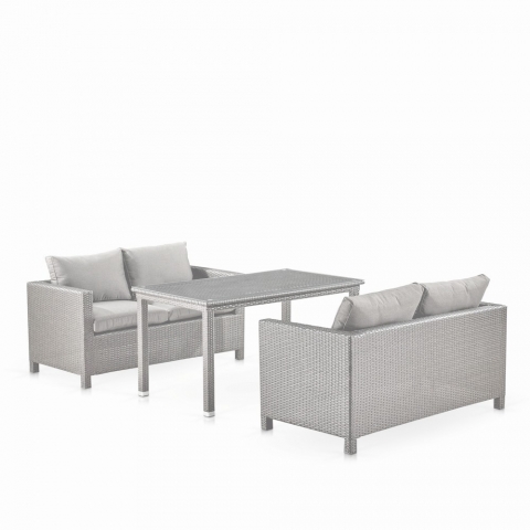 products/Обеденный комплект плетеной мебели с диванами T256C/S59C-W85 Latte Afina