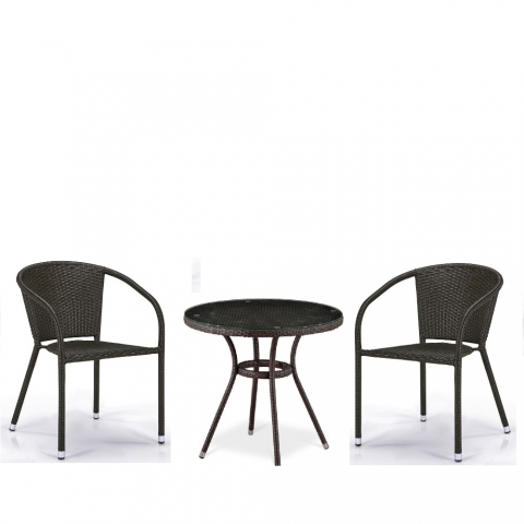 products/Комплект плетеной мебели T282ANT/Y137C-W53 Brown (2+1) Afina