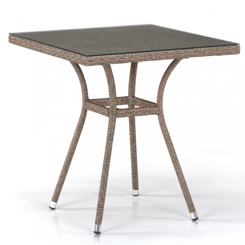products/Плетеный стол из искусственного ротанга Afina T282BNT-W56-70x70 Light Brown