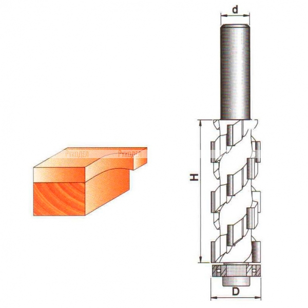 Фреза Globus 1020 Z6 d21h60(12) кромочная прямая