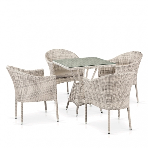 products/Комплект плетеной мебели из искусственного ротанга Afina T706/Y350-W85 4Pcs Latte