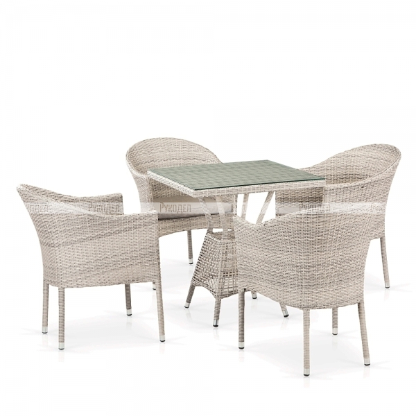 Комплект плетеной мебели из искусственного ротанга Afina T706/Y350-W85 4Pcs Latte