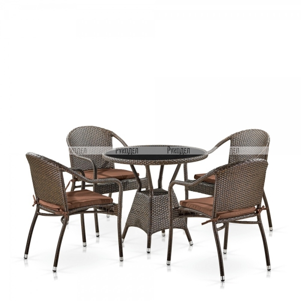 Комплект плетеной мебели Afina T707ANS/Y480A-W53 4PCS Brown