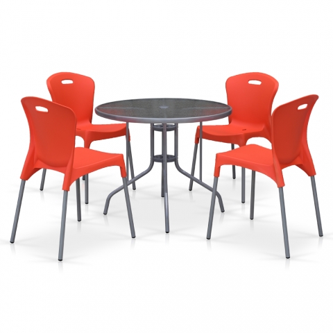 products/Комплект мебели для летнего кафе TD90/XRF065AO-Orange (4+1) Afina