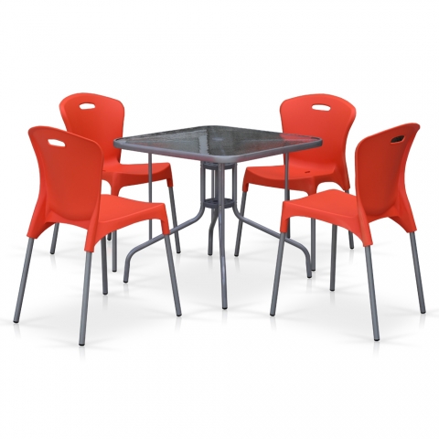 products/Комплект мебели для летнего кафе TL80x80/XRF065AO-Orange (4+1) Afina