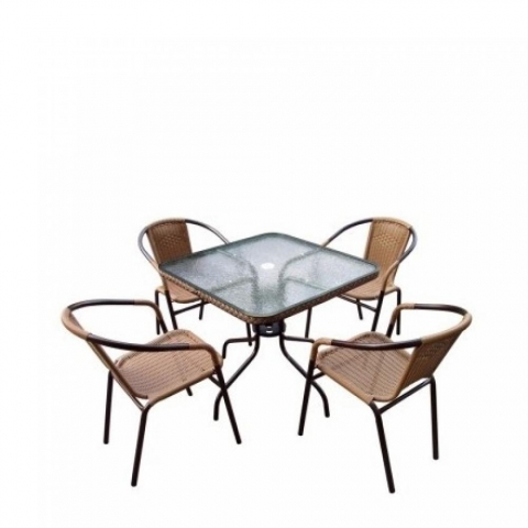 products/Комплект мебели Николь-2LB TLH-037С-TLH070SR-70x70 Light Beige (4+1) Afina