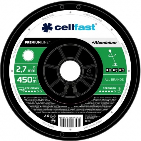 products/Леска - леска на катушке для триммера Premium Cellfast круглая 2,7 мм 450 м, арт. 35-072