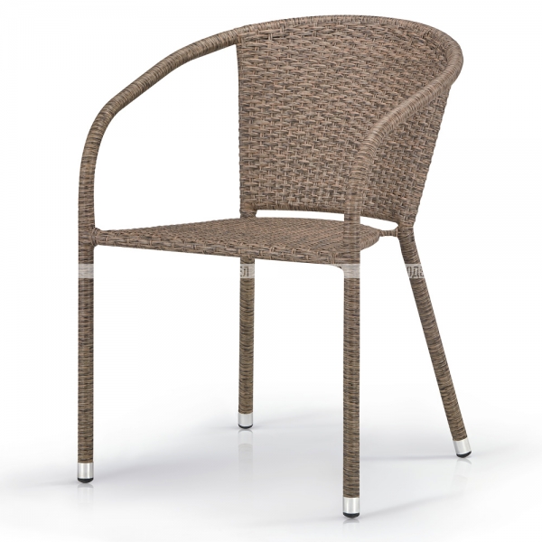 Плетеное кресло из искусственного ротанга Y137C-W56 Light brown Afina