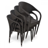 Плетеное кресло из искусственного ротанга Afina Y290B-W52 Brown