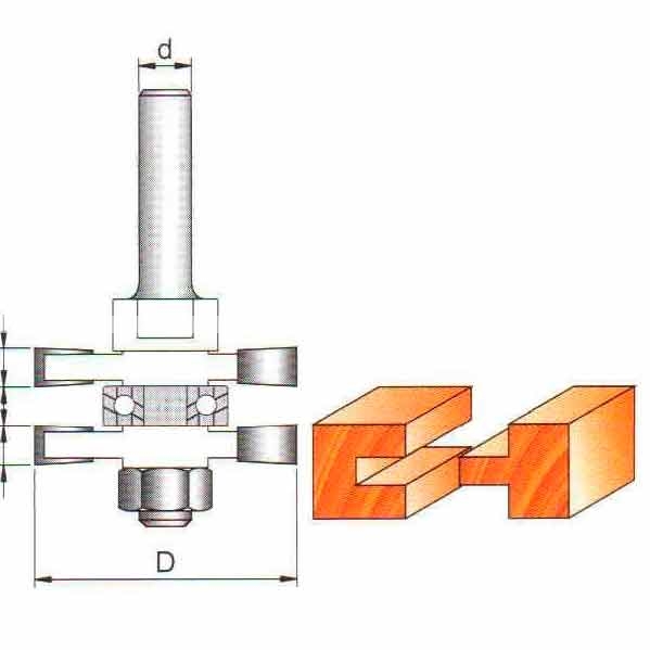 Фреза Globus 3523 d46 (12) комбинированная пазошиповая